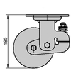 5"Iron Core PU (Arc) Fixed Shockproof Caster Wheel 
