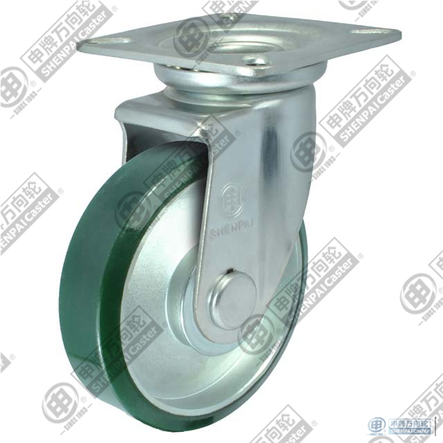 4" Swivel PU on steel core Caster (Green)