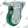 5" Rigid with brake Rubber on steel core Caster (Green)