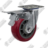 6" swivel onoff with brake PU Caster (Purplish red)