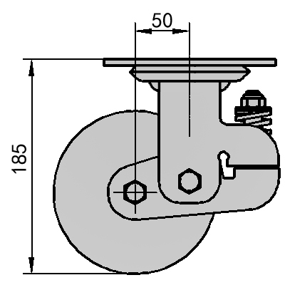 5"Iron Core PU (Arc) Swivel Locking Shockproof Caster Wheel