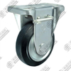 5" Rigid with brake Rubber on steel core Caster (Black)