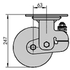 8"Iron Core Rubber Swivel Locking Shockproof Caster Wheel 