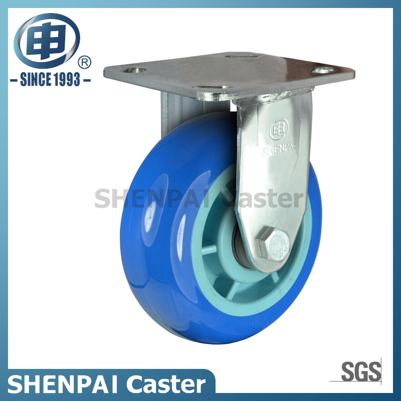 8"Stainless Steel Bracket Rigid PU Caster Wheel 