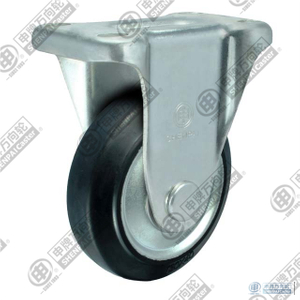 4" Steel Core Rubber Rigid Caster Wheel(black)