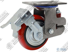6"Iron Core PU (Arc) Swivel Locking Shockproof Caster Wheel 