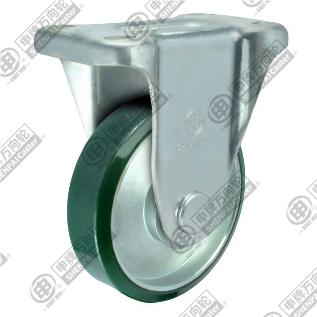4" Rigid PU on steel core Caster (Green)