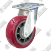 6" Swivel PU on plastic core Caster (Purplish red)