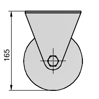 5" Rigid [PU on cast iron core] Caster (Red arc)