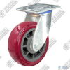 8" Swivel PU on plastic core Caster (Purplish red)