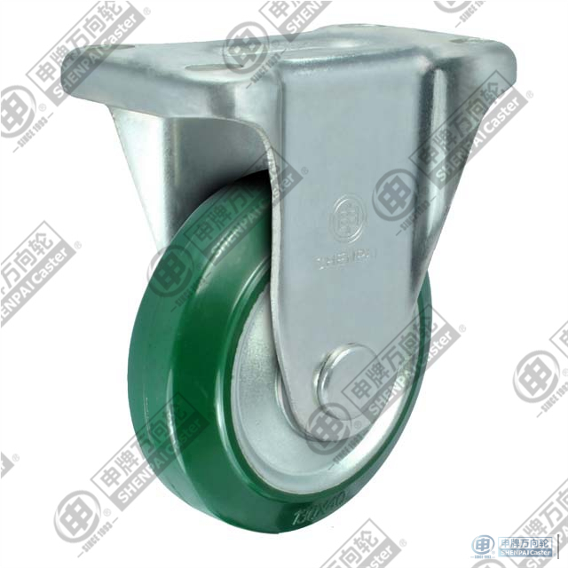 4" Rigid Rubber on steel core Caster (Green)