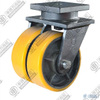 10"Yellow Iron Core Double PU Swivel Caster Wheels