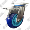 5" swivel with brake Stainless steel bracket Super PU Caster (Blue arc)