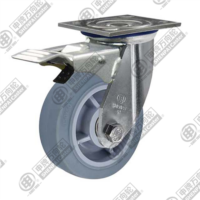 4" Swivel with brake TPE PC (Grey)
