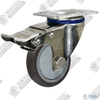 5" swivel with brake stainless steel bracket TPR Caster (Brown)
