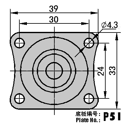 1.25"Micro Duty TPR Swivel Locking Caster Wheel