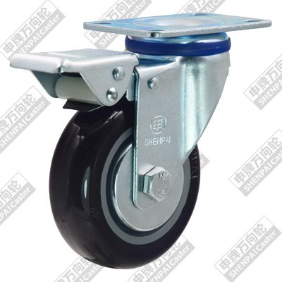 4" Blue Polythene Swivel Locking Caster Wheel