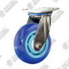 4" Swivel stainless steel bracket Super PU Caster (Blue arc)
