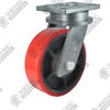 6" Swivel Powder PU on cast iron core Caster (Red)