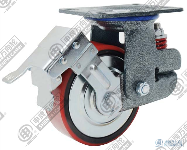 5"Iron Core PU Swivel Locking Shockproof Caster Wheel 