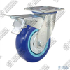 8" swivel onoff with brake Super PU Caster (Blue arc)