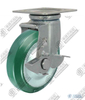 4" Swivel with brake Rubber PC (Green)