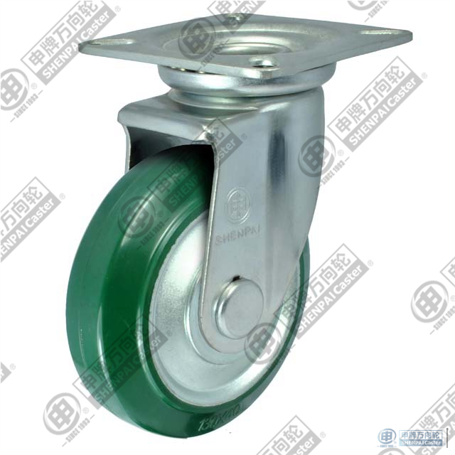 8" Swivel Rubber on steel core Caster (Green)