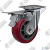 5" swivel onoff with brake PU Caster (Purplish red)