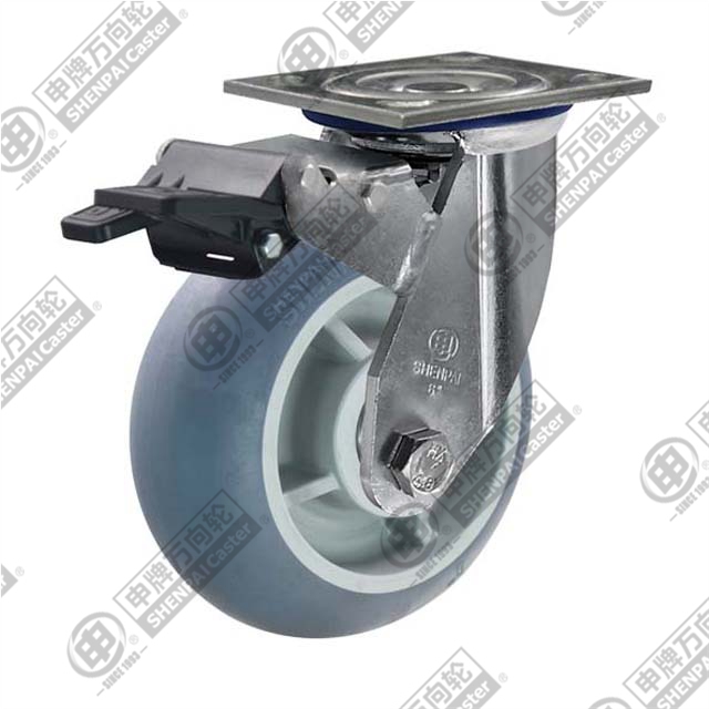 6" swivel onoff with brake (Nylon pedal) TPR Caster (Grey arc)