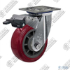 5" swivel onoff with brake (Nylon pedal) PU Caster (Purplish red)