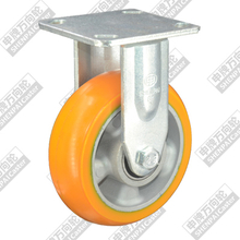 Heavy Duty Aluminum Core PU Rigid or Fixed Caster Wheel(Flat Wheel) 5inch 