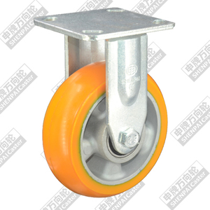 Heavy Duty Aluminum Core PU Rigid or Fixed Caster Wheel(Flat Wheel) 5inch 