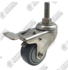 1.5" Threaded stem wtih brake Stainless steel bracket (TPR) Caster (Grey) M10*25