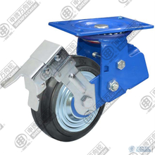 6" Swivel with brake Rubber (Black)