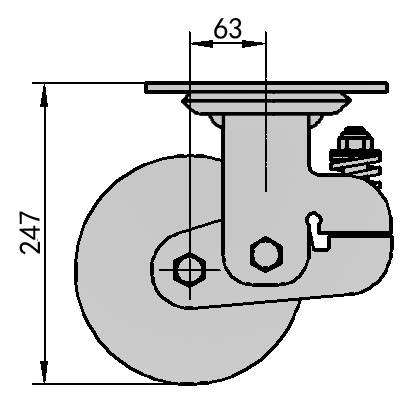 8"Iron Core Rubber Swivel Locking Shockproof Caster Wheel 