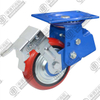 6" swivel with brake [PU on cast iron core] Caster (Red arc)