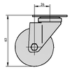 1.5" Polyurethane Swivel Caster Wheel with Ball Bearing