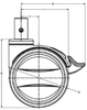 4" Medical caster wheel twin-wheel grip ring stem swivel with brake