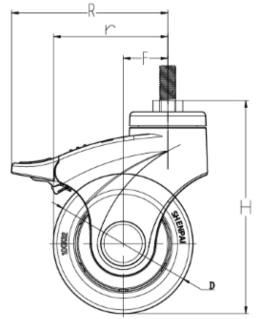 3" Medical Wheel Nylon Body Threaded Stem Swivel Caster Wheel